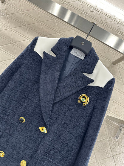 25fw new brooch contrast color suit jacket