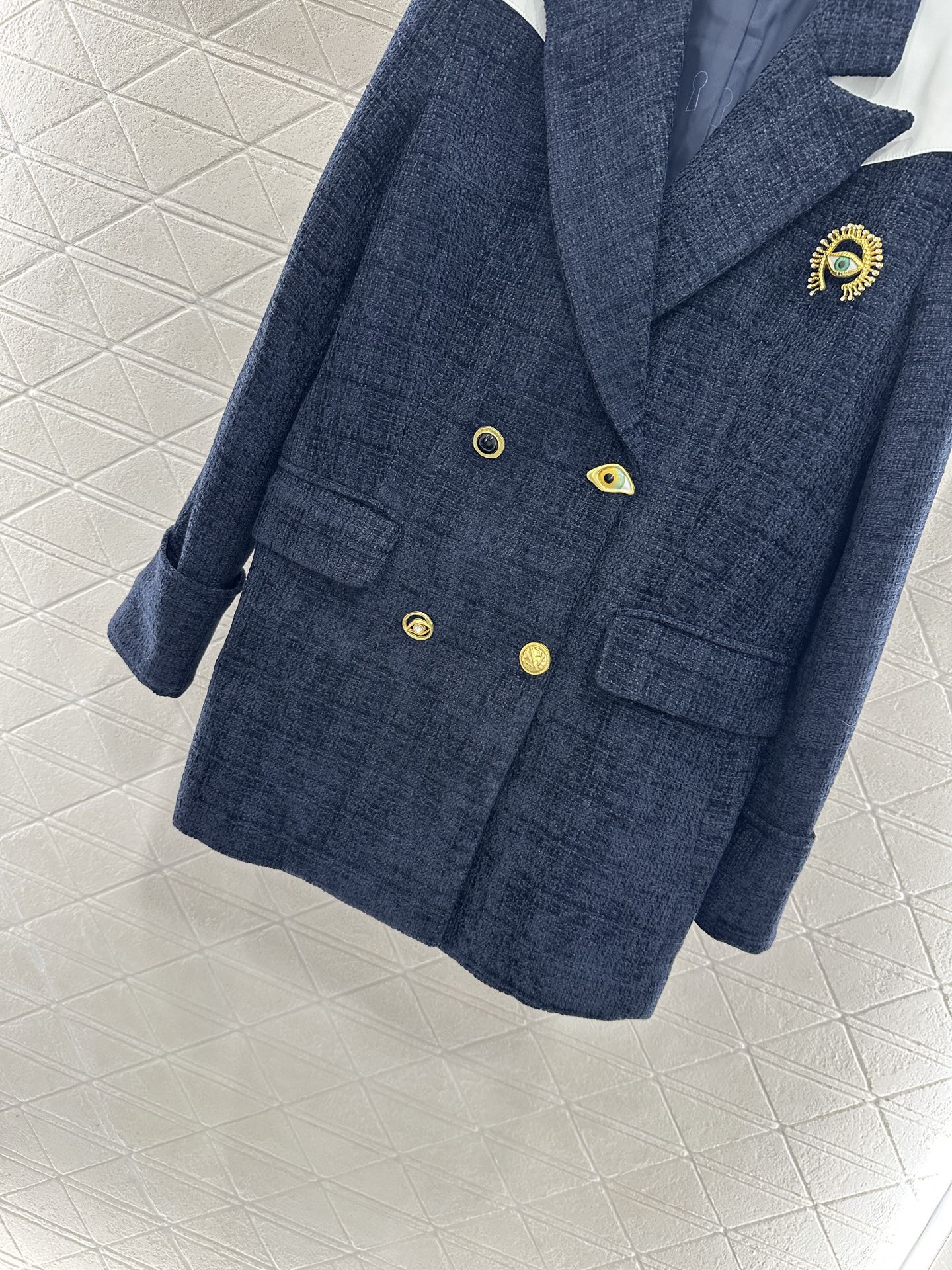25fw new brooch contrast color suit jacket