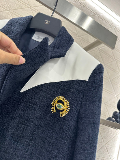 25fw new brooch contrast color suit jacket