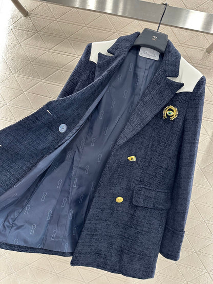 25fw new brooch contrast color suit jacket