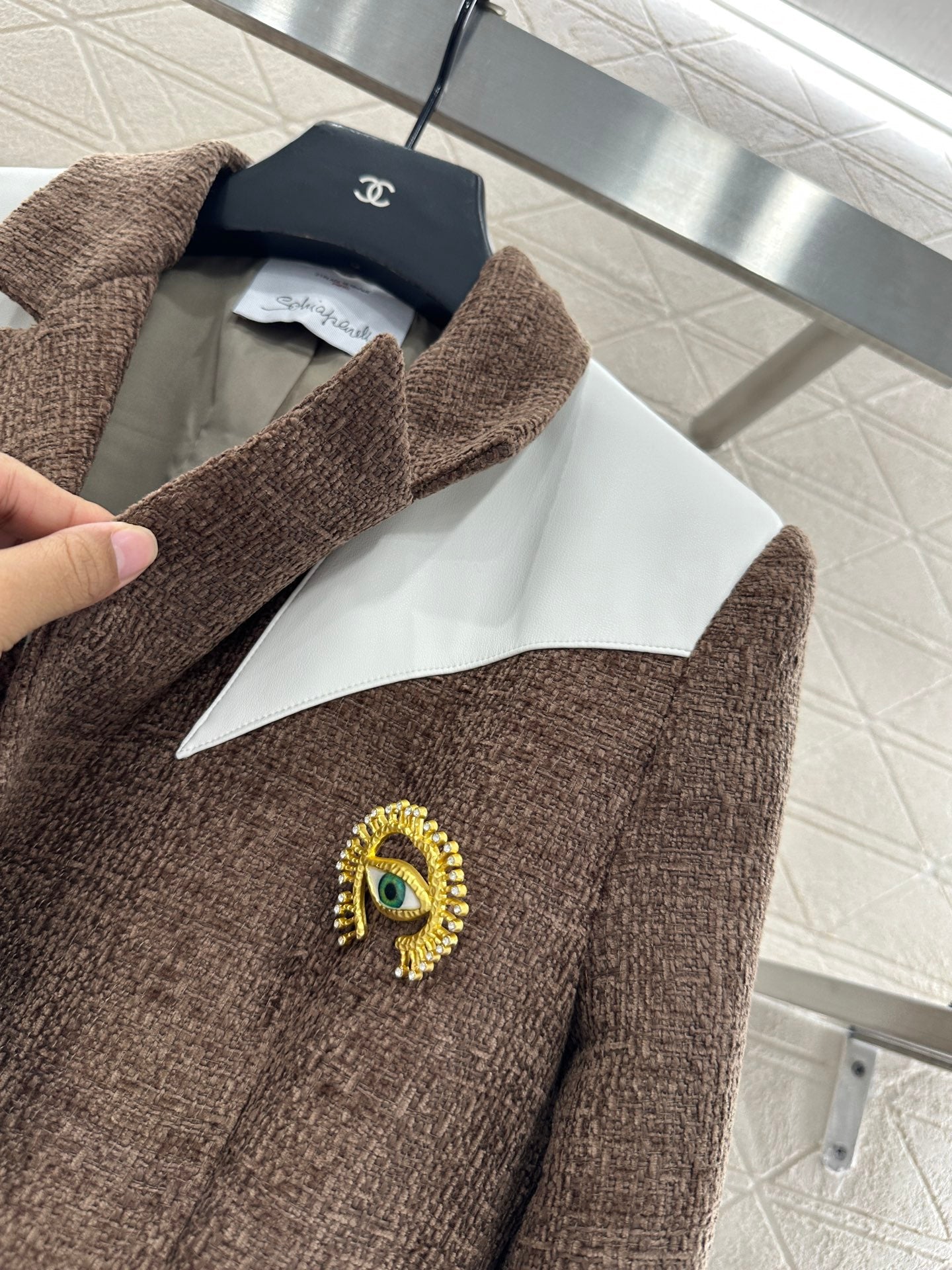 25fw new brooch contrast color suit jacket