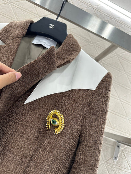 25fw new brooch contrast color suit jacket