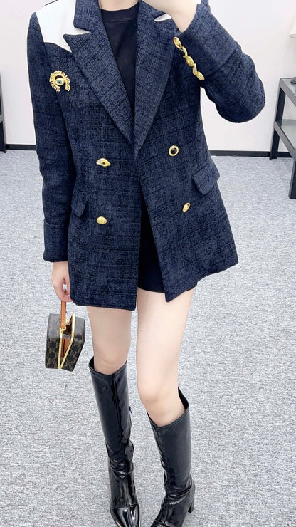 25fw new brooch contrast color suit jacket