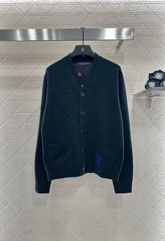 25fw new color dot letter pocket knitted cardigan