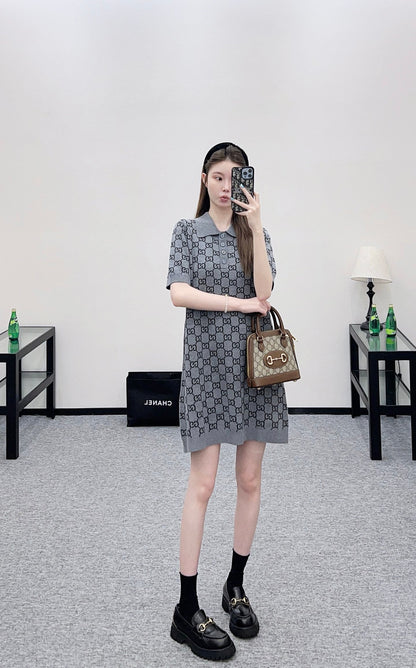 25fw new jacquard knitted dress