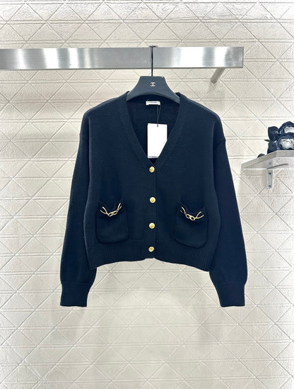 25fw new chain pocket knitted cardigan