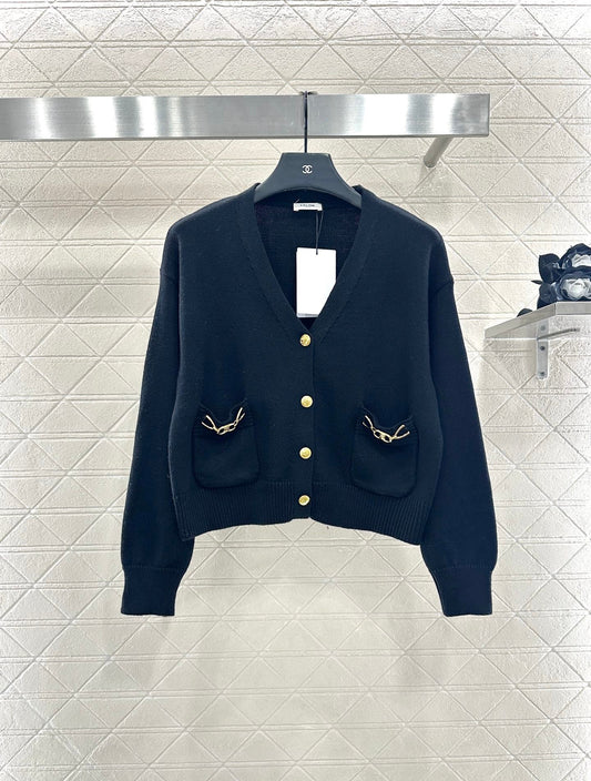 25fw new chain pocket knitted cardigan