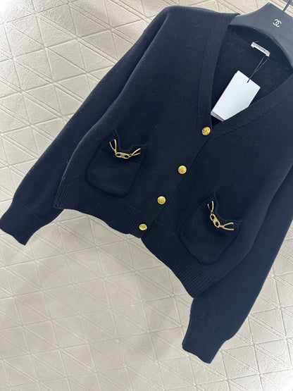 25fw new chain pocket knitted cardigan