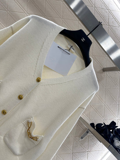 25fw new chain pocket knitted cardigan