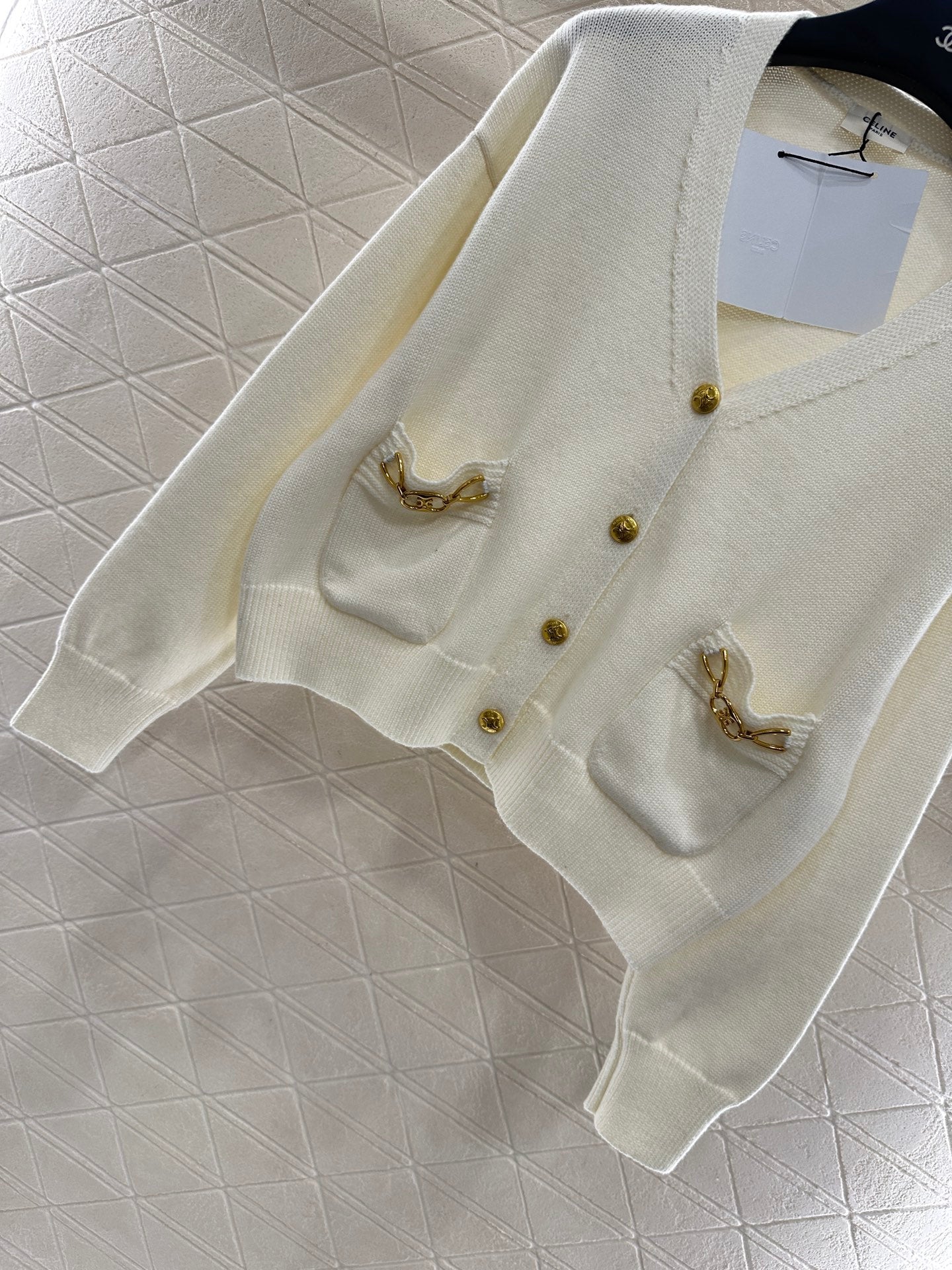 25fw new chain pocket knitted cardigan