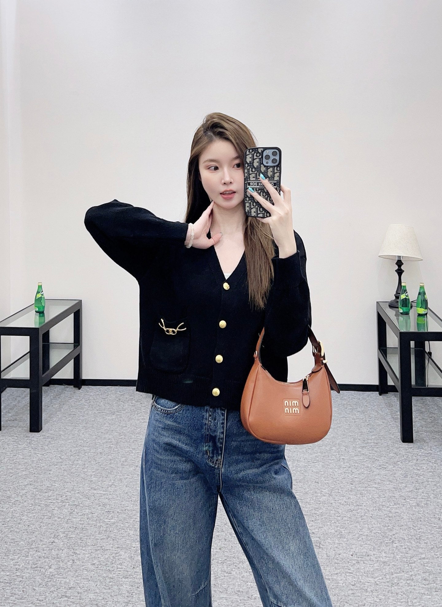 25fw new chain pocket knitted cardigan