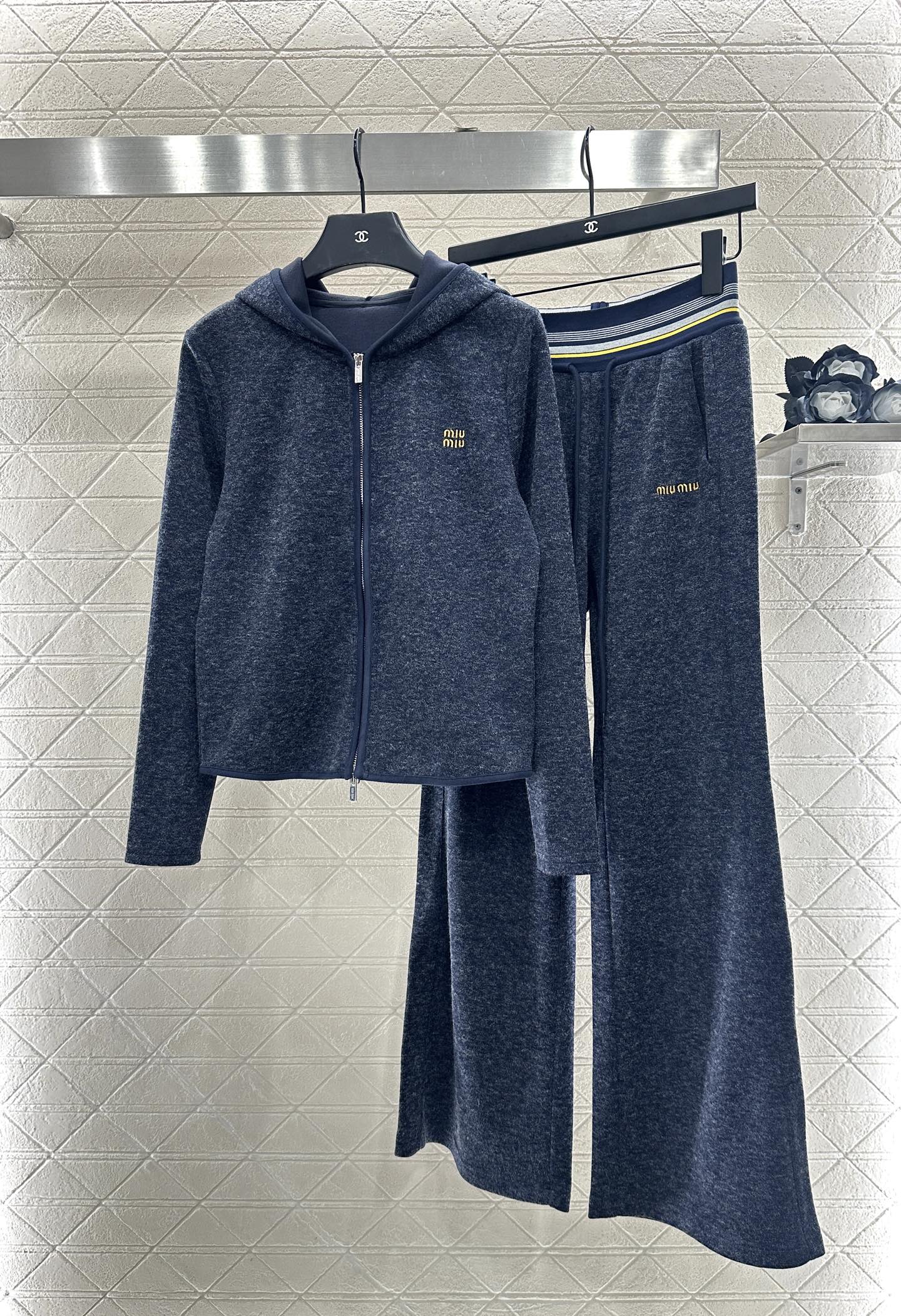 25fw new patchwork hooded jacket and trousers suit