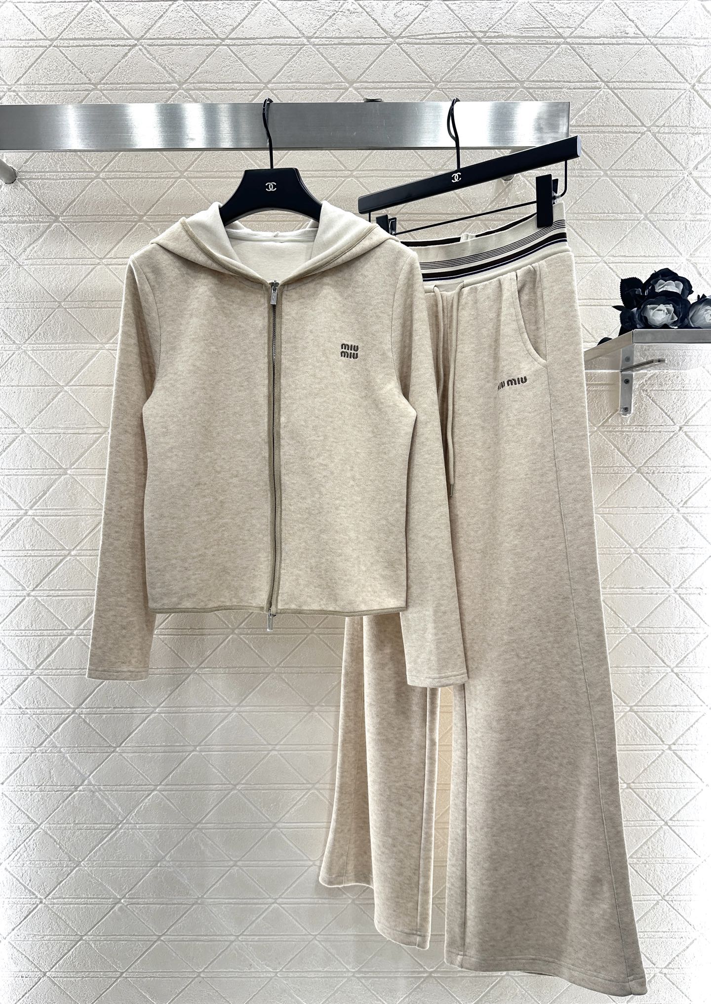 25fw new patchwork hooded jacket and trousers suit