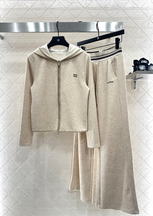 25fw new patchwork hooded jacket and trousers suit