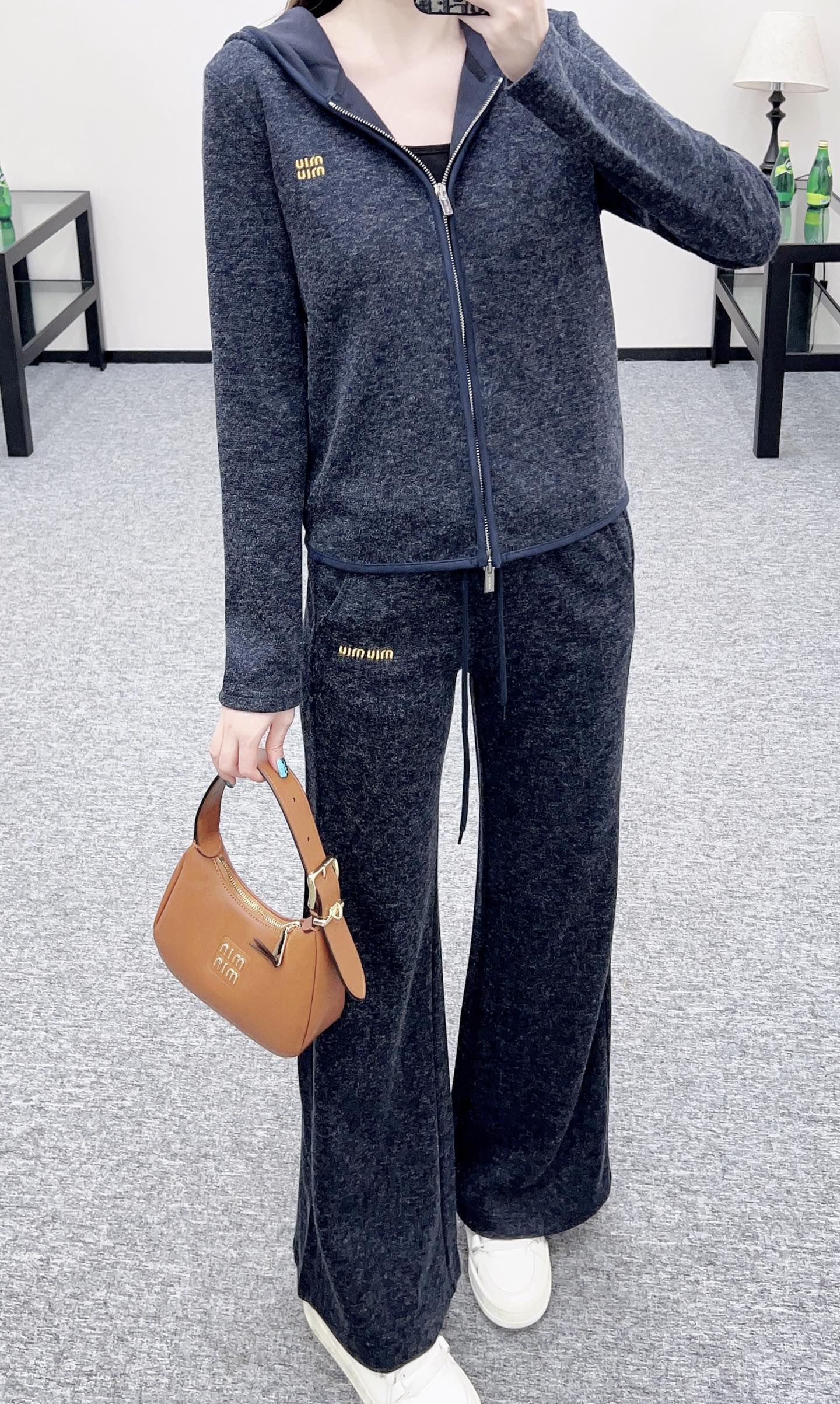 25fw new patchwork hooded jacket and trousers suit