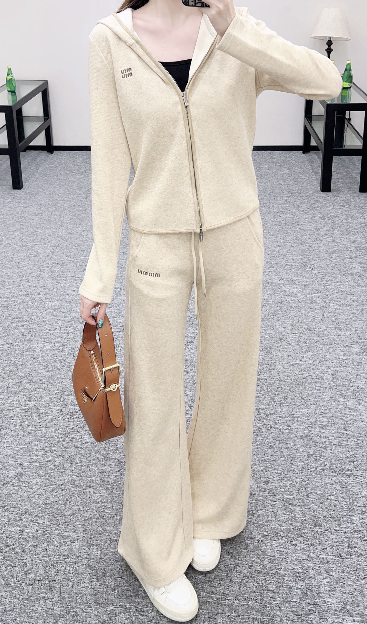 25fw new patchwork hooded jacket and trousers suit