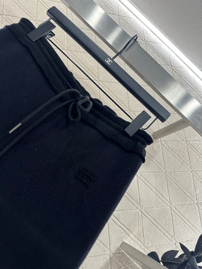 25fw new spliced drawstring wide-leg trousers