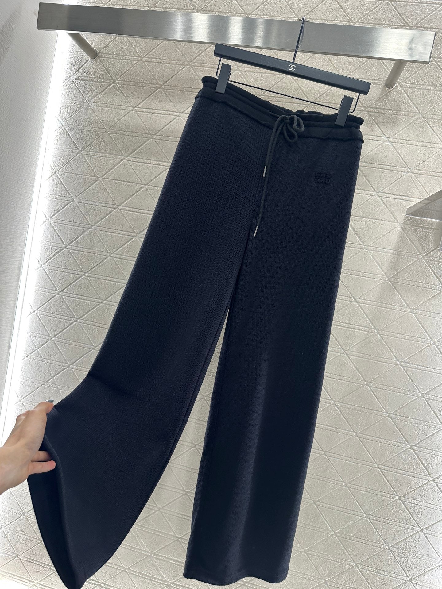 25fw new spliced drawstring wide-leg trousers