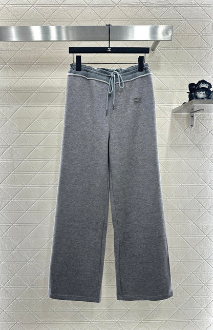 25fw new spliced drawstring wide-leg trousers