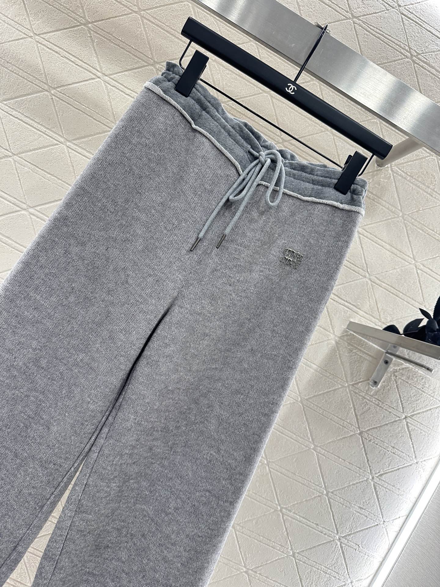 25fw new spliced drawstring wide-leg trousers