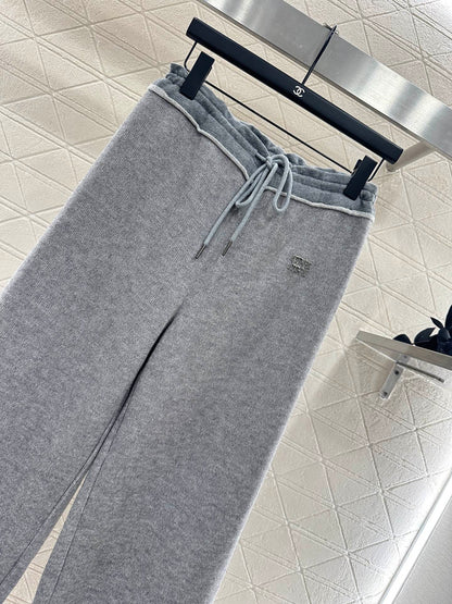 25fw new spliced drawstring wide-leg trousers