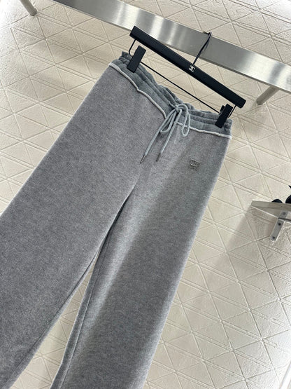 25fw new spliced drawstring wide-leg trousers