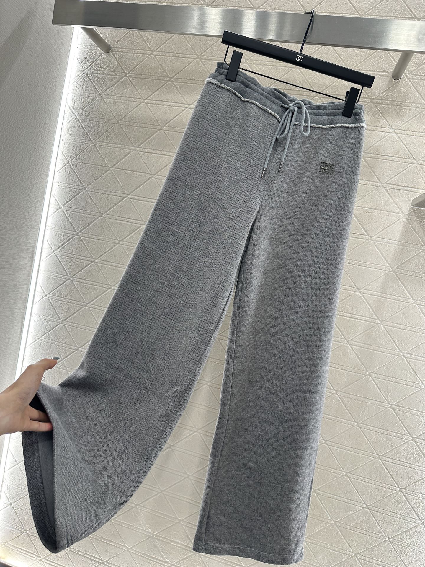 25fw new spliced drawstring wide-leg trousers