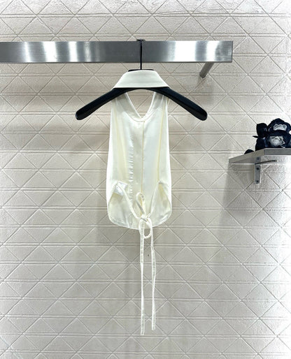 25fw new waist halter neck vest trousers suit