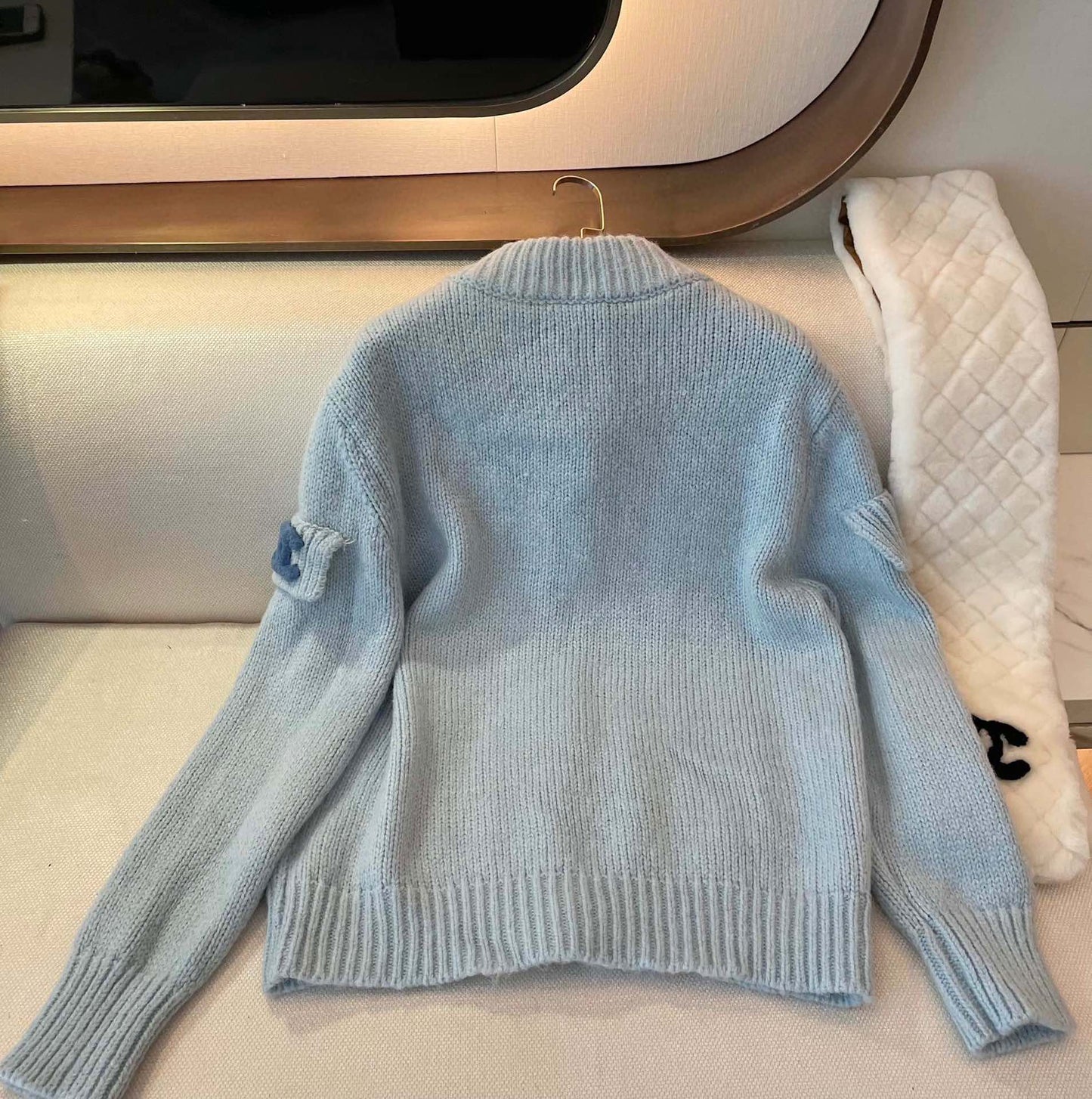 25fw new haze blue cashmere cardigan