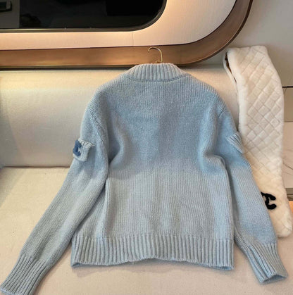 25fw new haze blue cashmere cardigan
