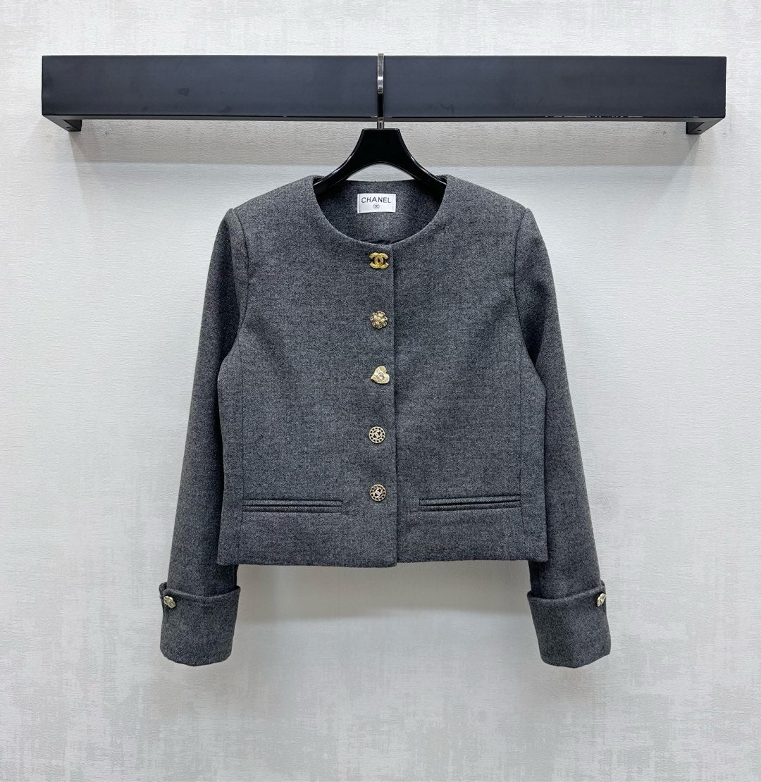 25fw new round neck dress wool jacket