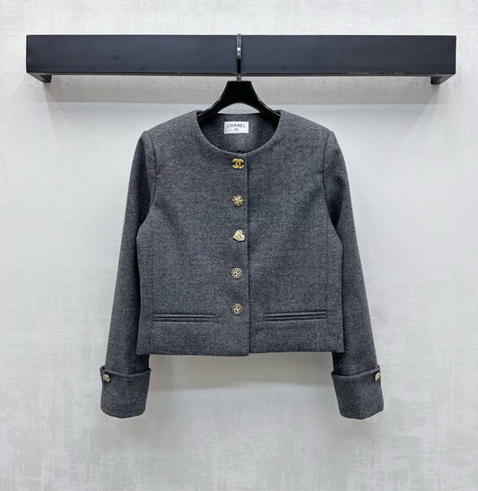 25fw new round neck dress wool jacket