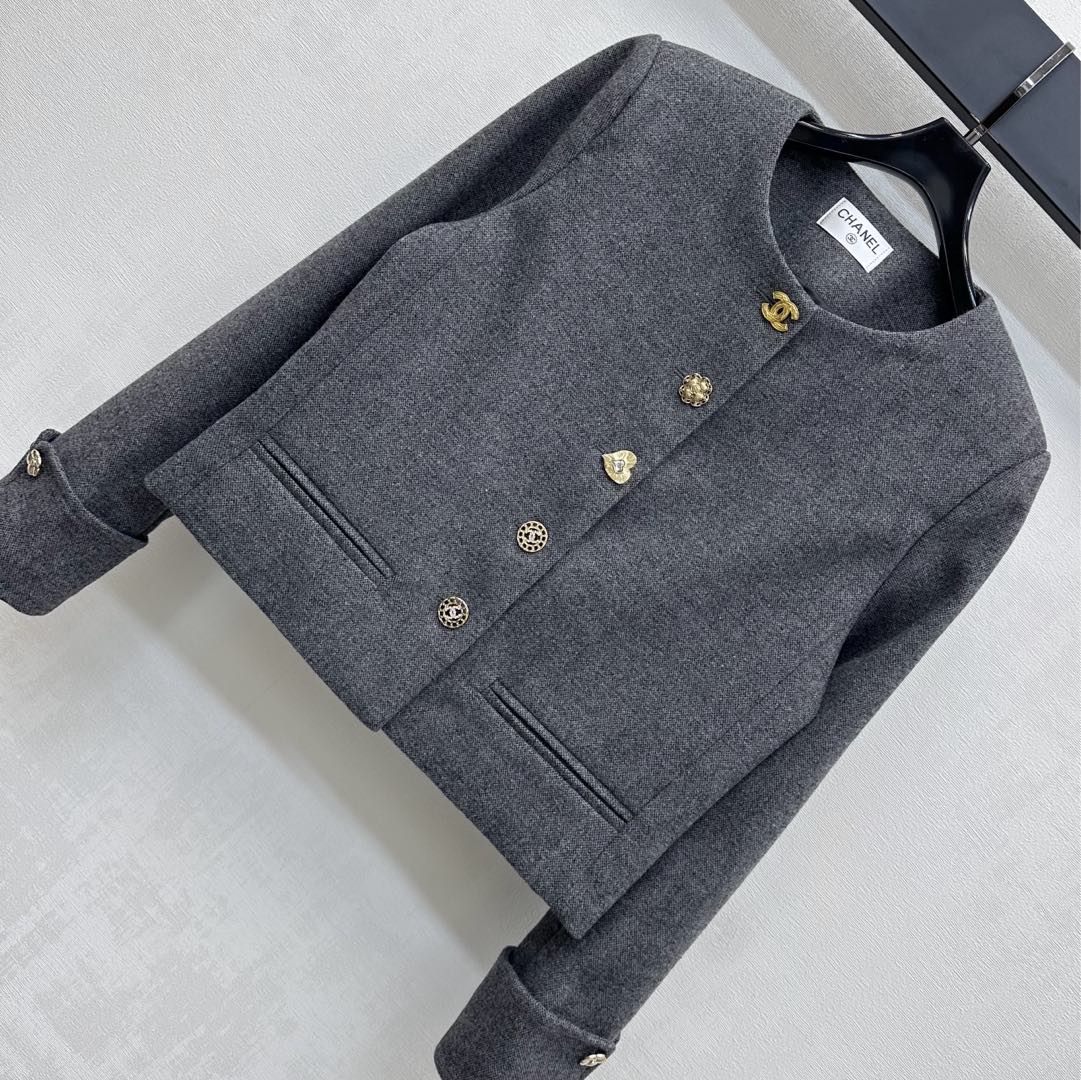 25fw new round neck dress wool jacket