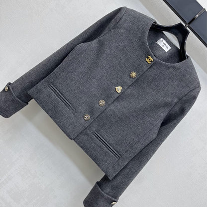 25fw new round neck dress wool jacket