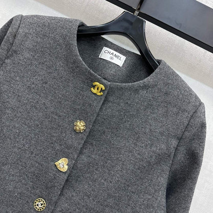 25fw new round neck dress wool jacket