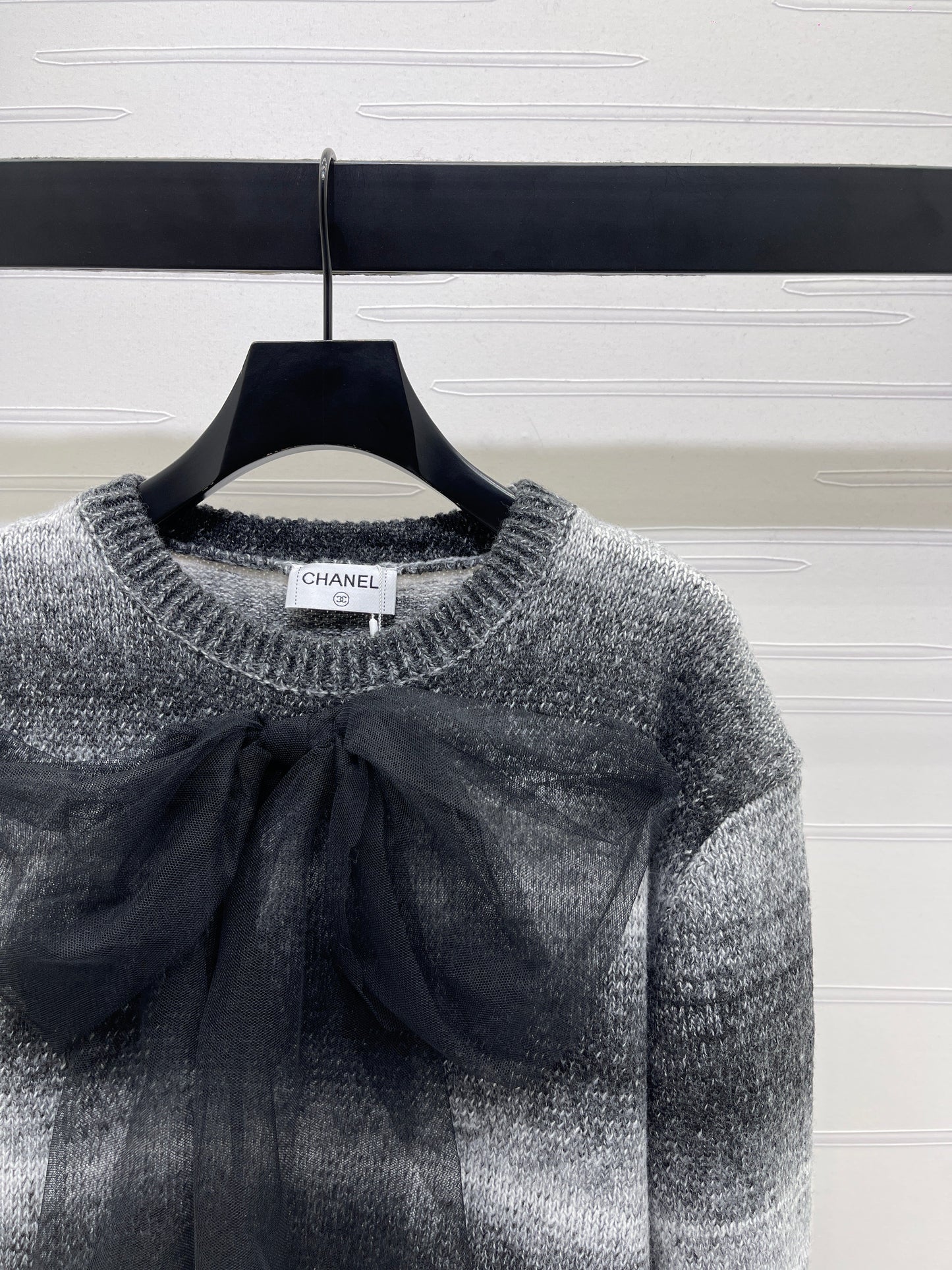 25fw new bow striped wool sweater