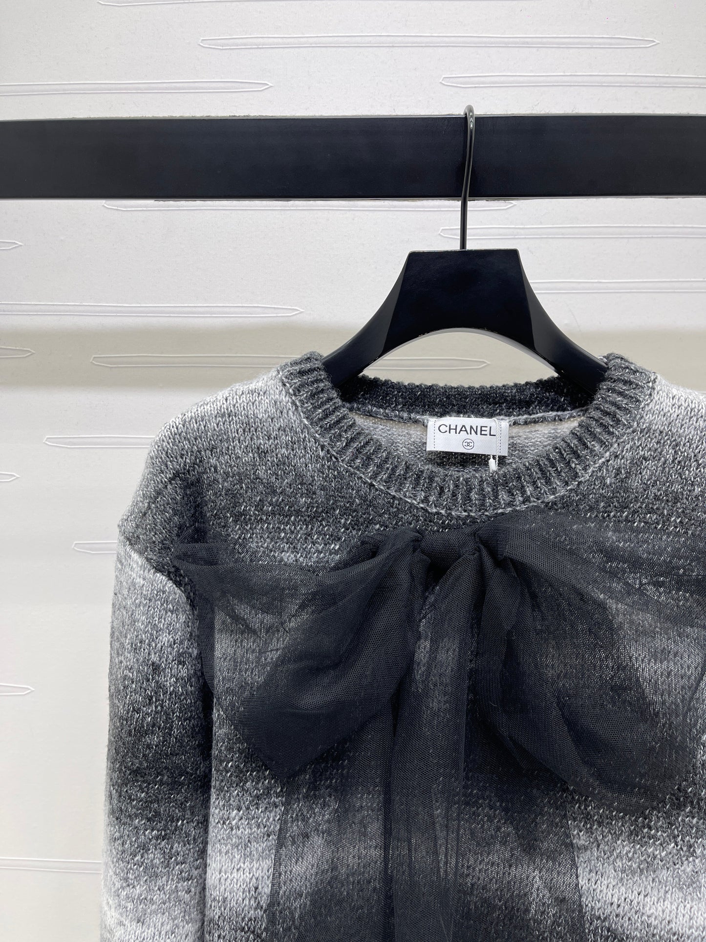 25fw new bow striped wool sweater