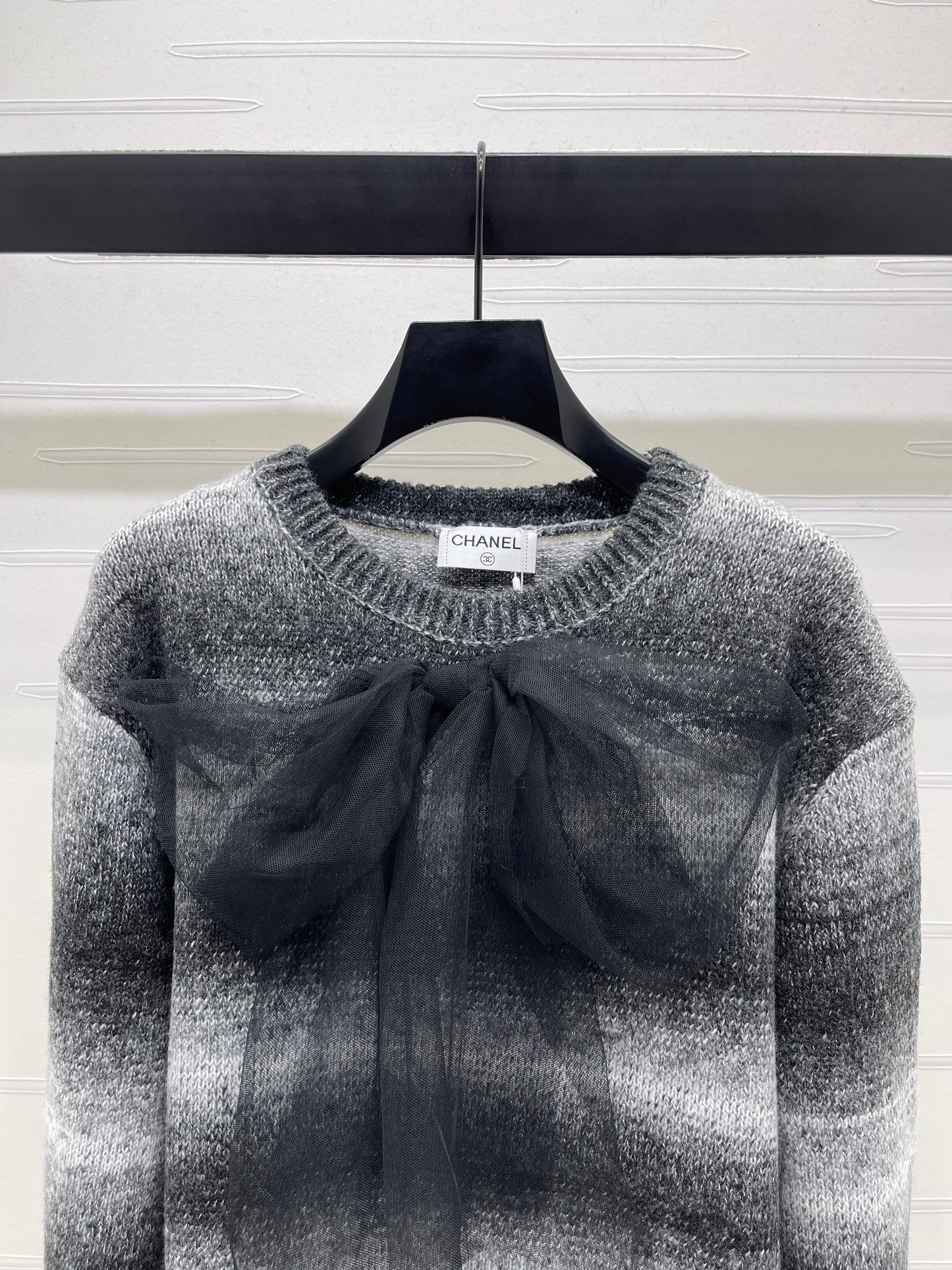 25fw new bow striped wool sweater