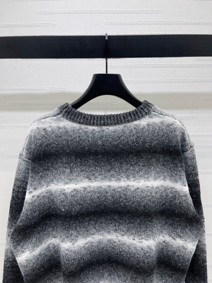 25fw new bow striped wool sweater