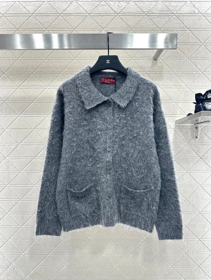 25fw new fleece knitted cardigan