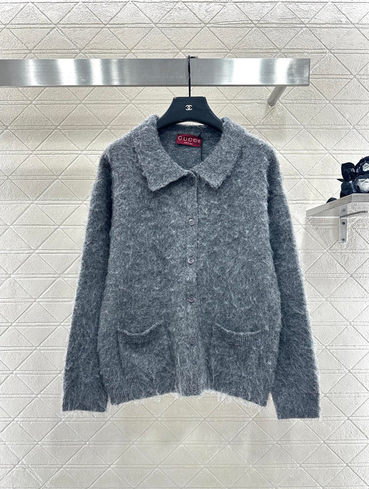 25fw new fleece knitted cardigan