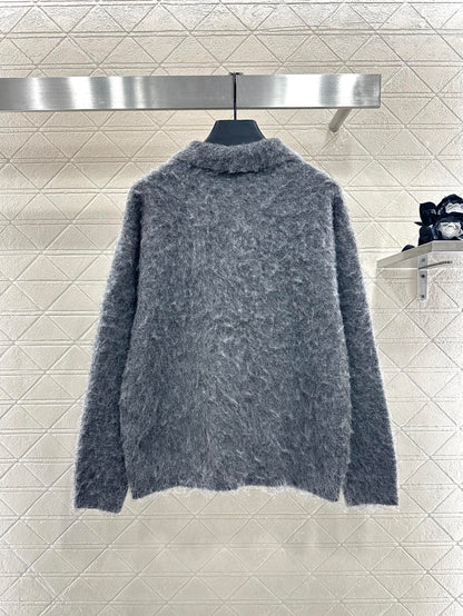 25fw new fleece knitted cardigan