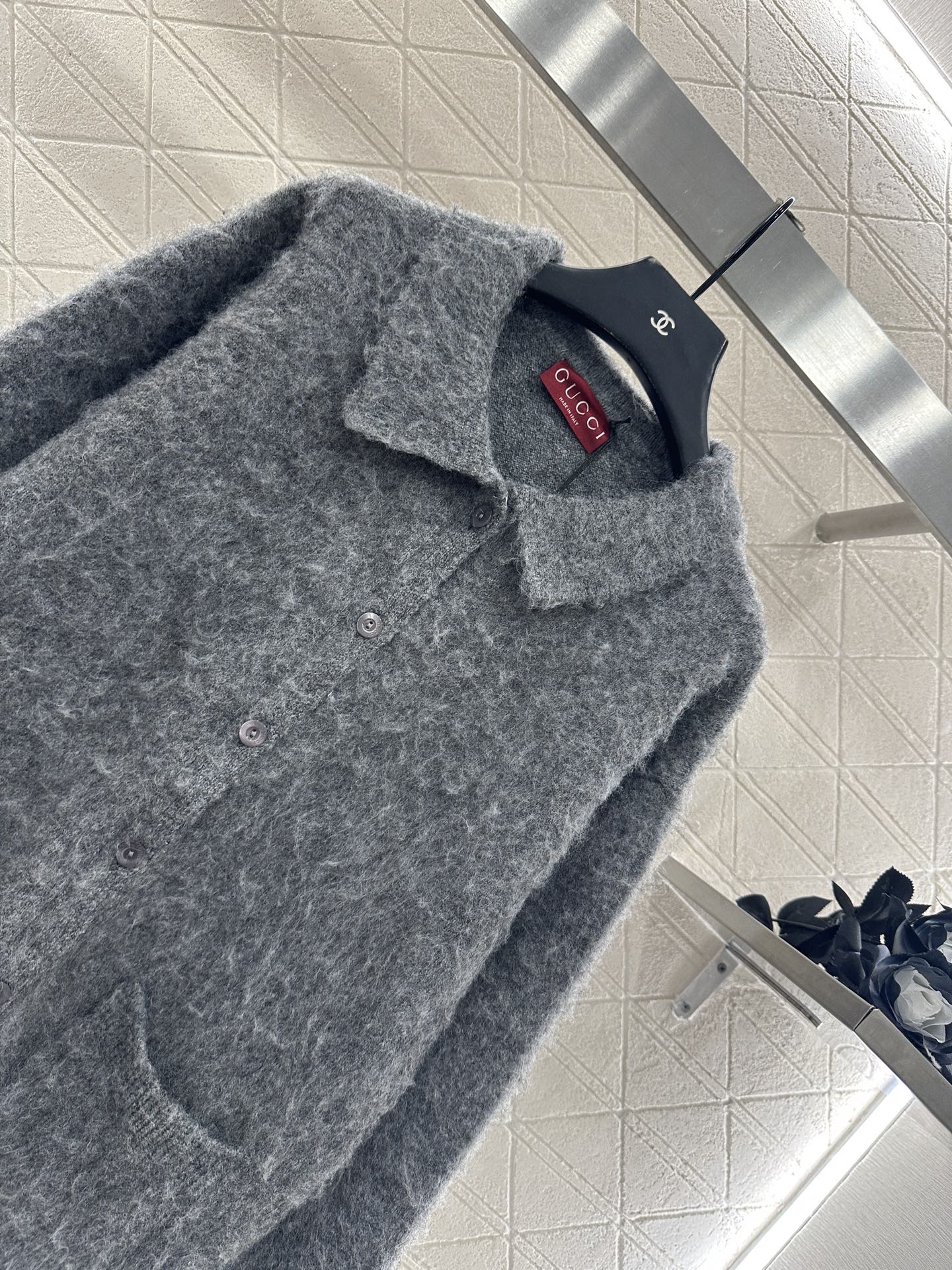 25fw new fleece knitted cardigan