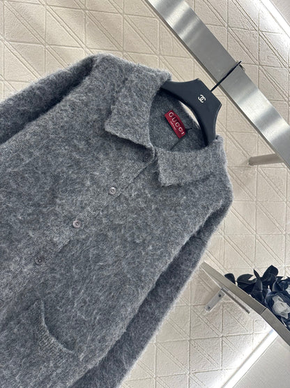 25fw new fleece knitted cardigan