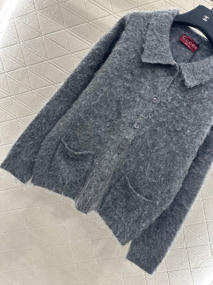 25fw new fleece knitted cardigan