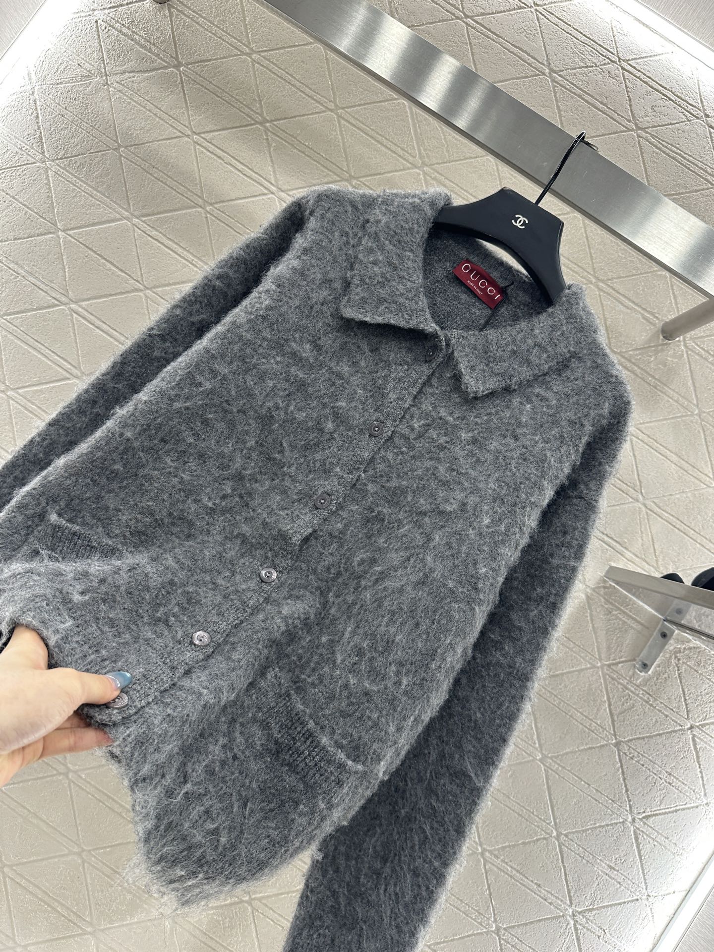 25fw new fleece knitted cardigan