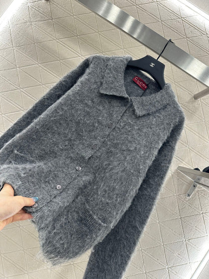 25fw new fleece knitted cardigan