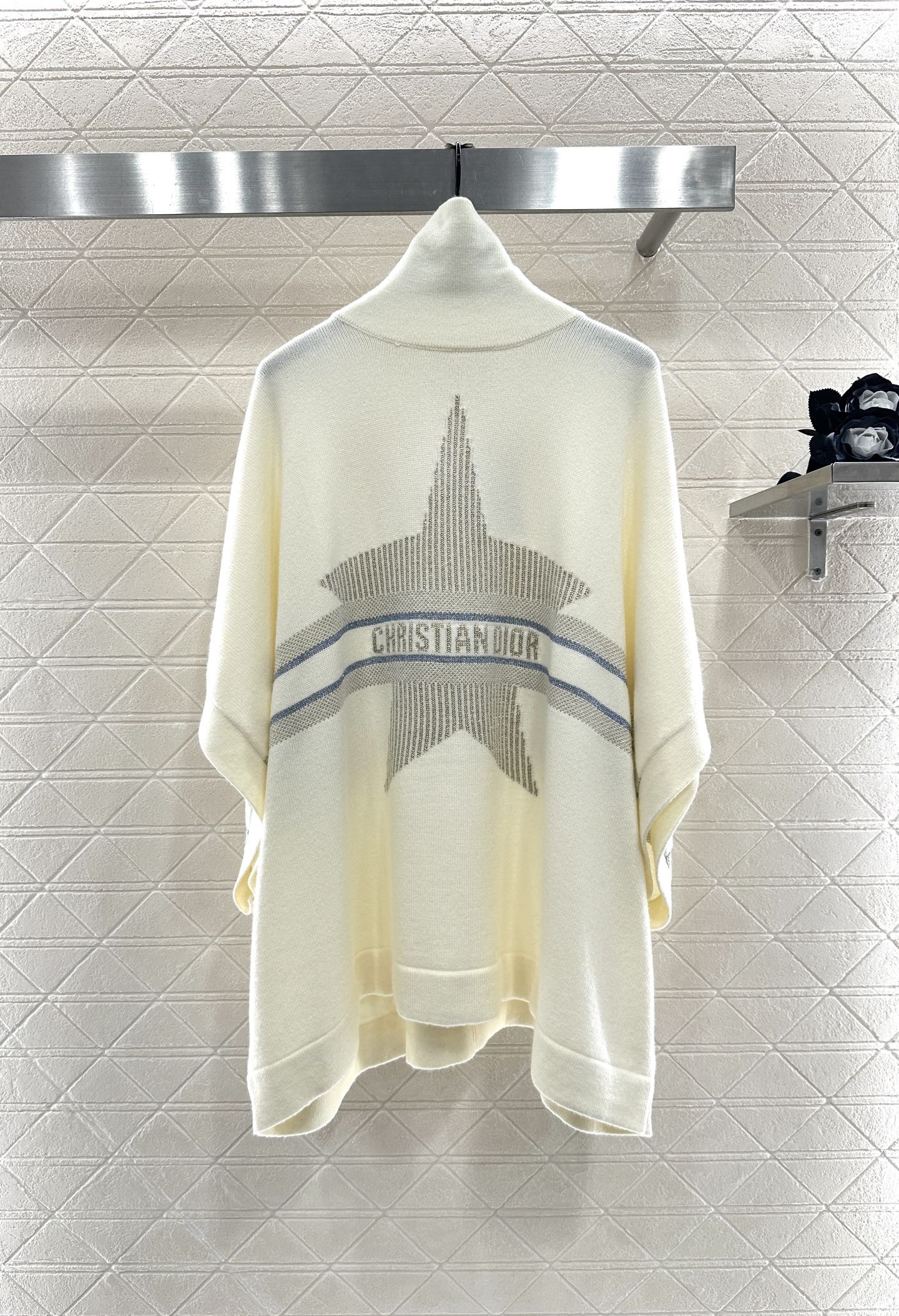 25fw new lapel high collar wool knitted cape