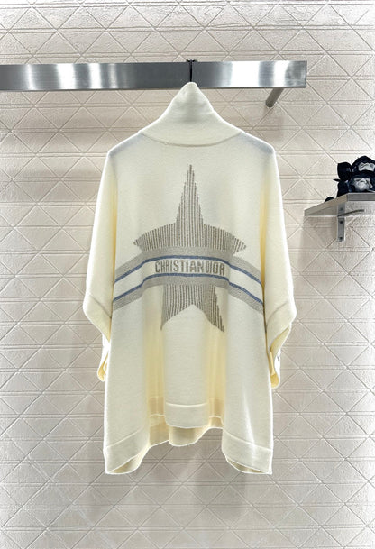 25fw new lapel high collar wool knitted cape