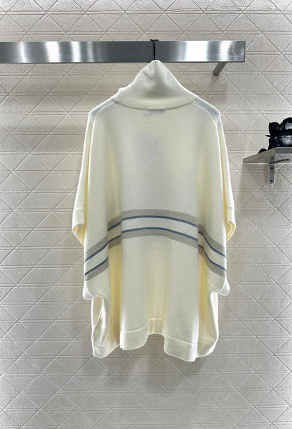 25fw new lapel high collar wool knitted cape